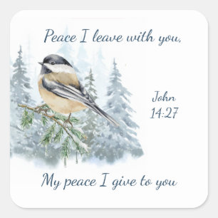 Scripture John 14:27 My Peace I leave with You Square Sticker