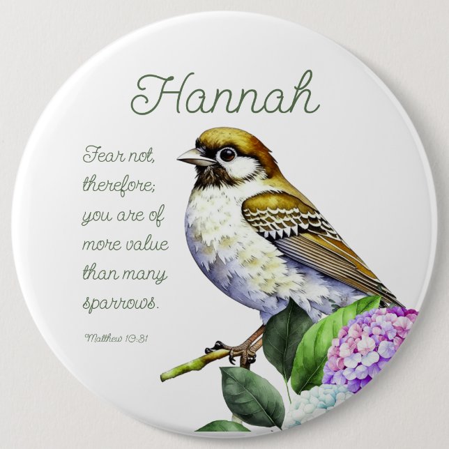 Scripture Matthew 10:31 6 Cm Round Badge (Front)