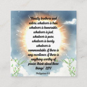 Scripture Philippians Four Eight Enclosure Card
