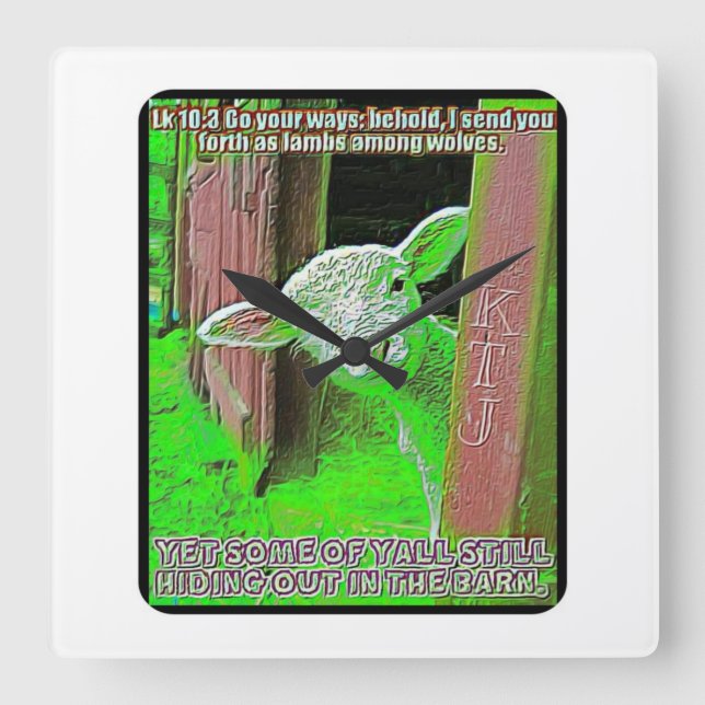 Scripture Pictures 18 Square Wall Clock (Front)