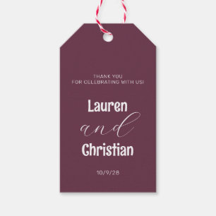 Scripture Plum Square Wedding Gift Tags