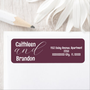 Scripture Plum Wedding Return Address
