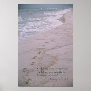 Scripture poster -- footprints with Psalm 119:133