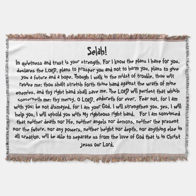 Scripture Promises of God Comfort Throw Blanket (Front)