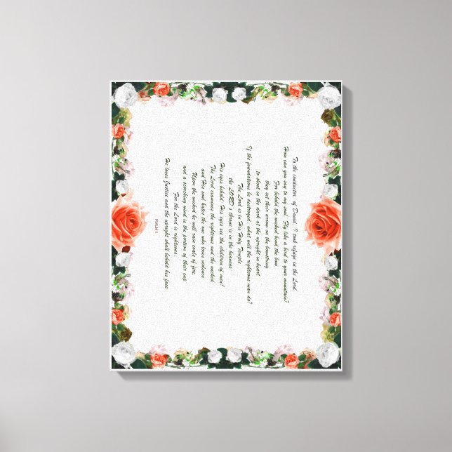Scripture, Psalm 11, Botanic Canvas Print (Front)