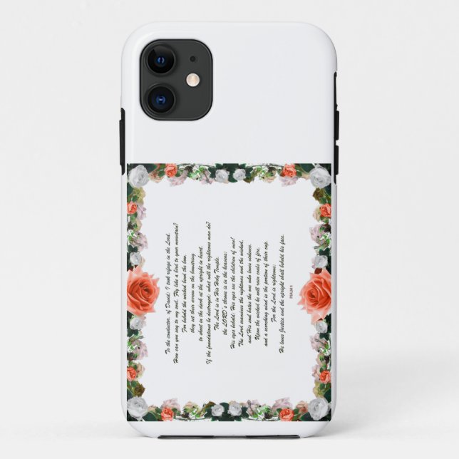 Scripture, Psalm 11, Botanic Case-Mate iPhone Case (Back)