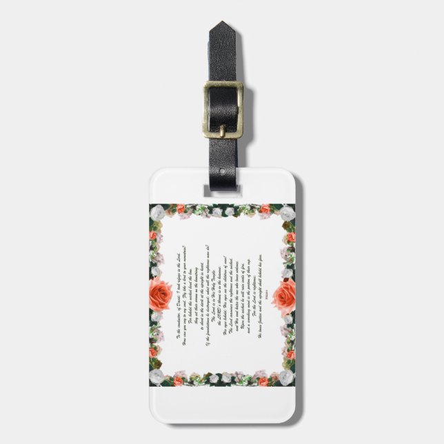 Scripture, Psalm 11, Botanic Luggage Tag (Front Vertical)
