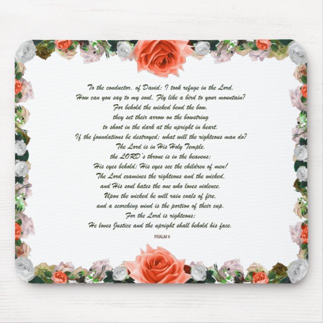 Scripture, Psalm 11, Botanic Mouse Pad (Front)