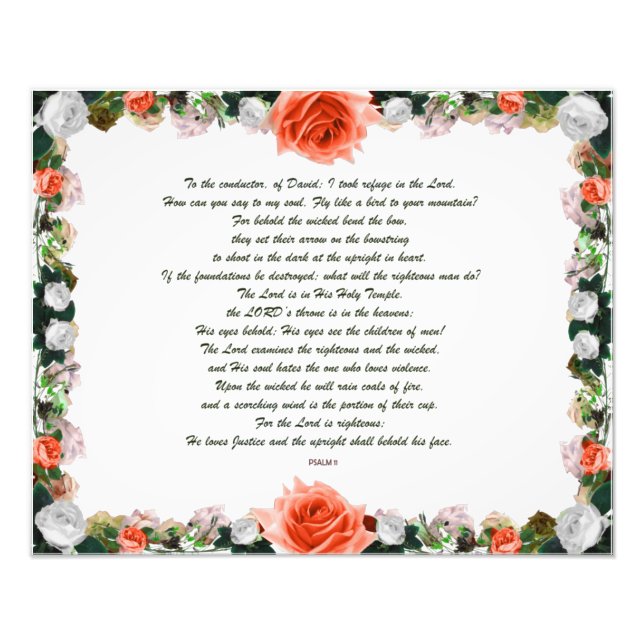 Scripture, Psalm 11, Botanic Photo Print (Front)