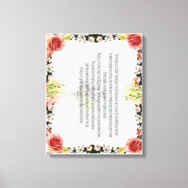 Scripture, Psalm 11, Colourful Flower Canvas Print (Front)