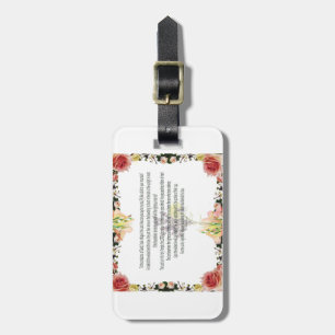 Scripture, Psalm 11, Colourful Flower Luggage Tag