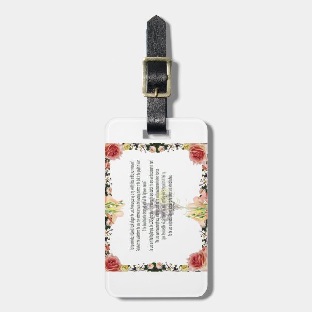 Scripture, Psalm 11, Colourful Flower Luggage Tag (Front Vertical)