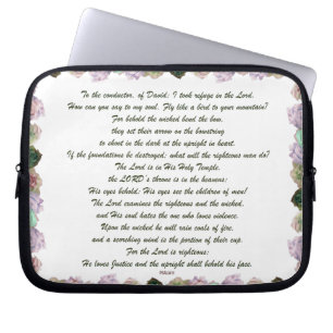 Scripture, Psalm 11, Colourful Roses Laptop Sleeve