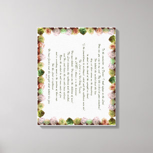 Scripture, Psalm 11, Green Grey Roses Canvas Print