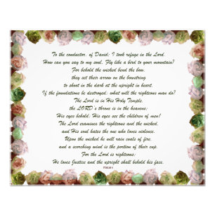 Scripture, Psalm 11, Green Grey Roses Photo Print