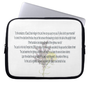 Scripture, Psalm 11, Laptop Sleeve