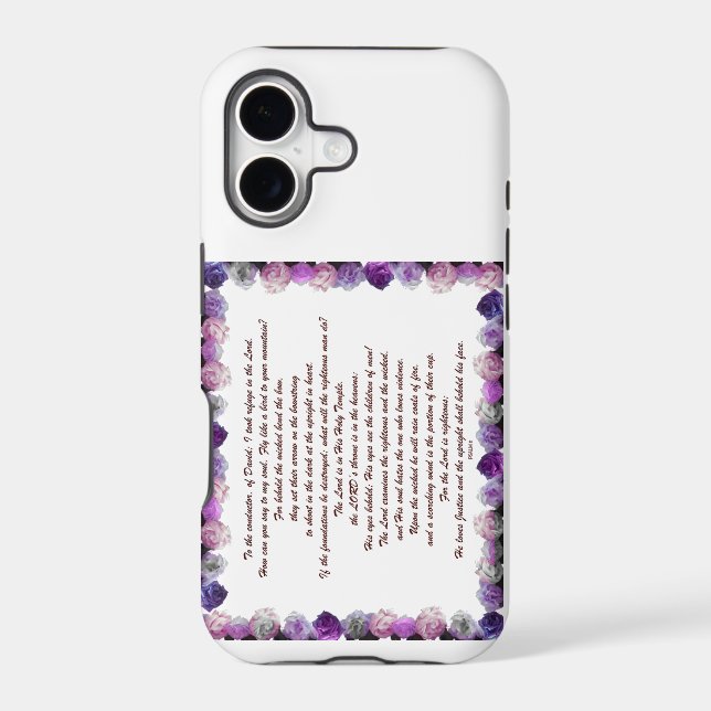 Scripture, Psalm 11, Purple Roses (Back)