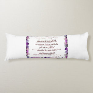 Scripture, Psalm 11, Purple Roses Body Cushion
