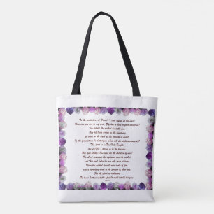 Scripture, Psalm 11, Purple Roses Tote Bag