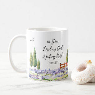Scripture Psalm 25:1,I put My Trust Bluebird Art Coffee Mug