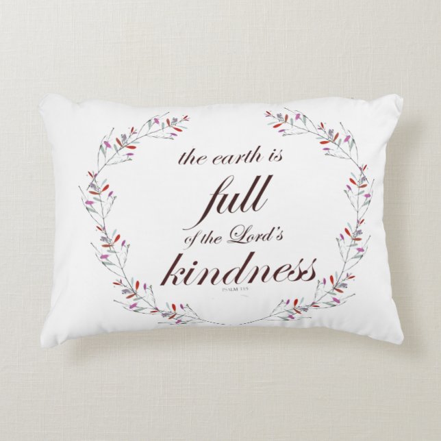 Scripture, Psalm 33, Full Kindness Decorative Cushion (Front)