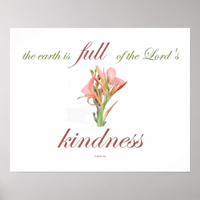 Scripture, Psalm 33, Lord's Kindness, Lily Poster (Front)