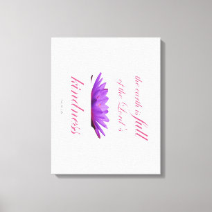 Scripture, Psalm 33,  Lord's Kindness Purple Lotus Canvas Print