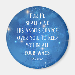 Scripture Psalm 91:11 Angels Watch Over You Magnet
