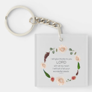 Scripture, Psalm 9, All Your Wonderful Deeds LORD Key Ring