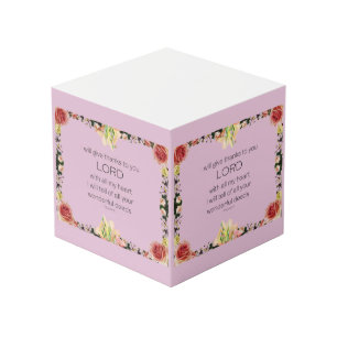 Scripture Psalm 9, Floral Cube