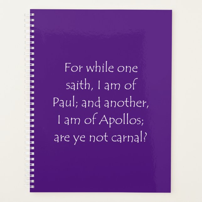 Scripture Quote 1 Corinthians 3 4 Planner (Front)