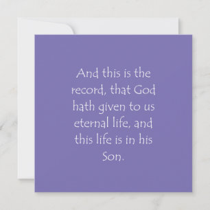 Scripture Quote 1 John 5 11 Invitation