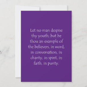 Scripture Quote 1 Timothy 4 12 Thank You Card