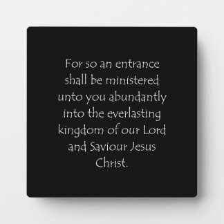 Scripture Quote 2 Peter 1 11 Plaque