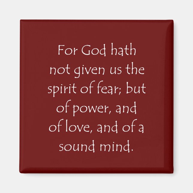 Scripture Quote 2 Timothy 1 7 Magnet (Front)