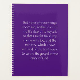 Scripture Quote Acts 20 24 Planner