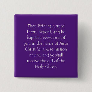 Scripture Quote Acts 2 38 15 Cm Square Badge
