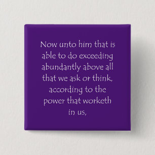 Scripture Quote Ephesians 3 20 15 Cm Square Badge