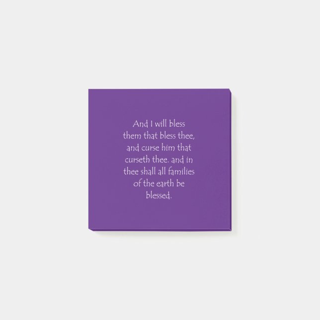 Scripture Quote Genesis 12 3 Post-it Notes (Front)