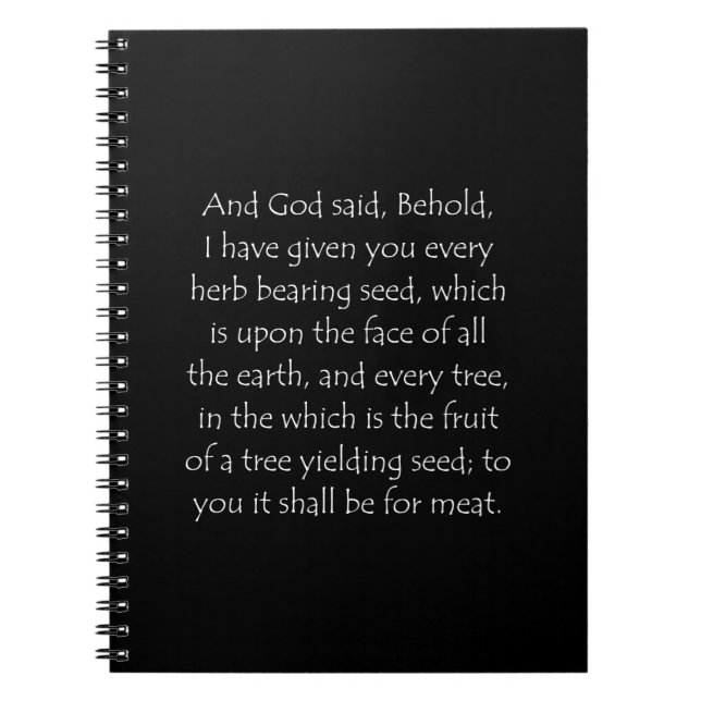 Scripture Quote Genesis 1 29 Notebook (Front)