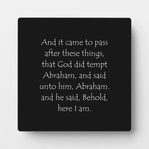 Scripture Quote Genesis 22 1 Plaque