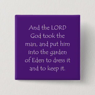 Scripture Quote Genesis 2 15 Cm Square Badge
