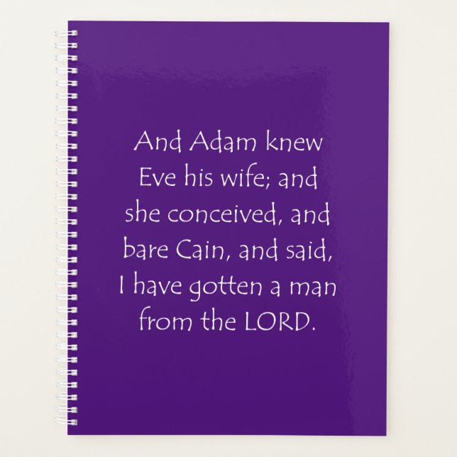 Scripture Quote Genesis 4 1 Planner (Front)