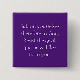 Scripture Quote James 4 7 15 Cm Square Badge