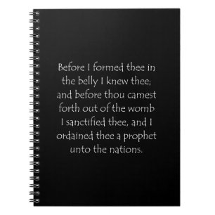 Scripture Quote Jeremiah 1 5 Notebook
