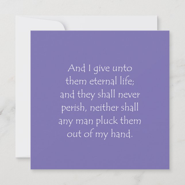 Scripture Quote John 10 28 Invitation (Front)