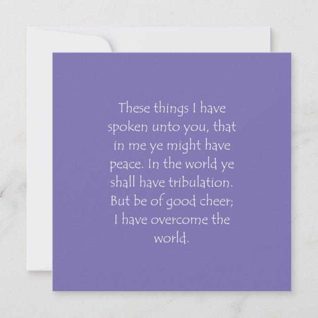 Scripture Quote John 16 33 Invitation (Front)