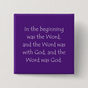 Scripture Quote John 1 1 15 Cm Square Badge