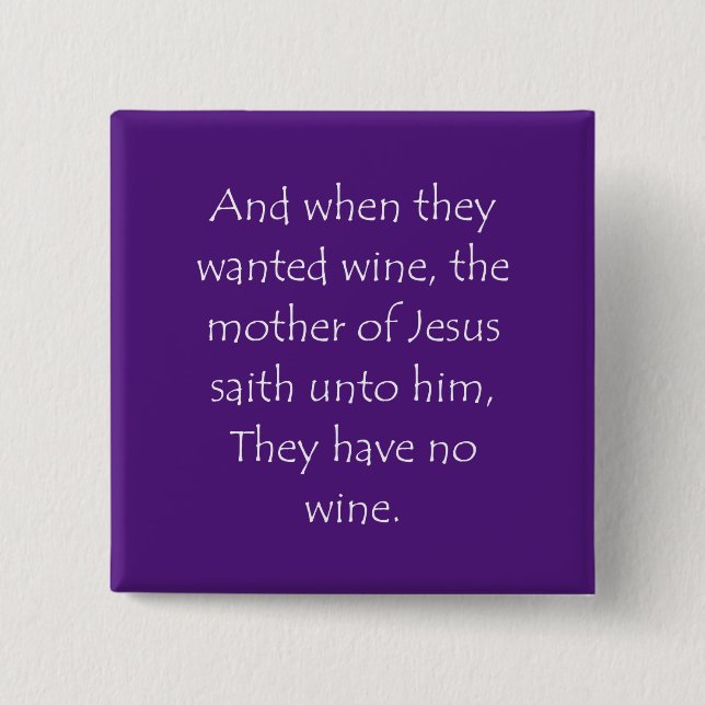 Scripture Quote John 2 3 15 Cm Square Badge (Front)