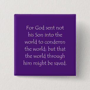 Scripture Quote John 3 17 15 Cm Square Badge